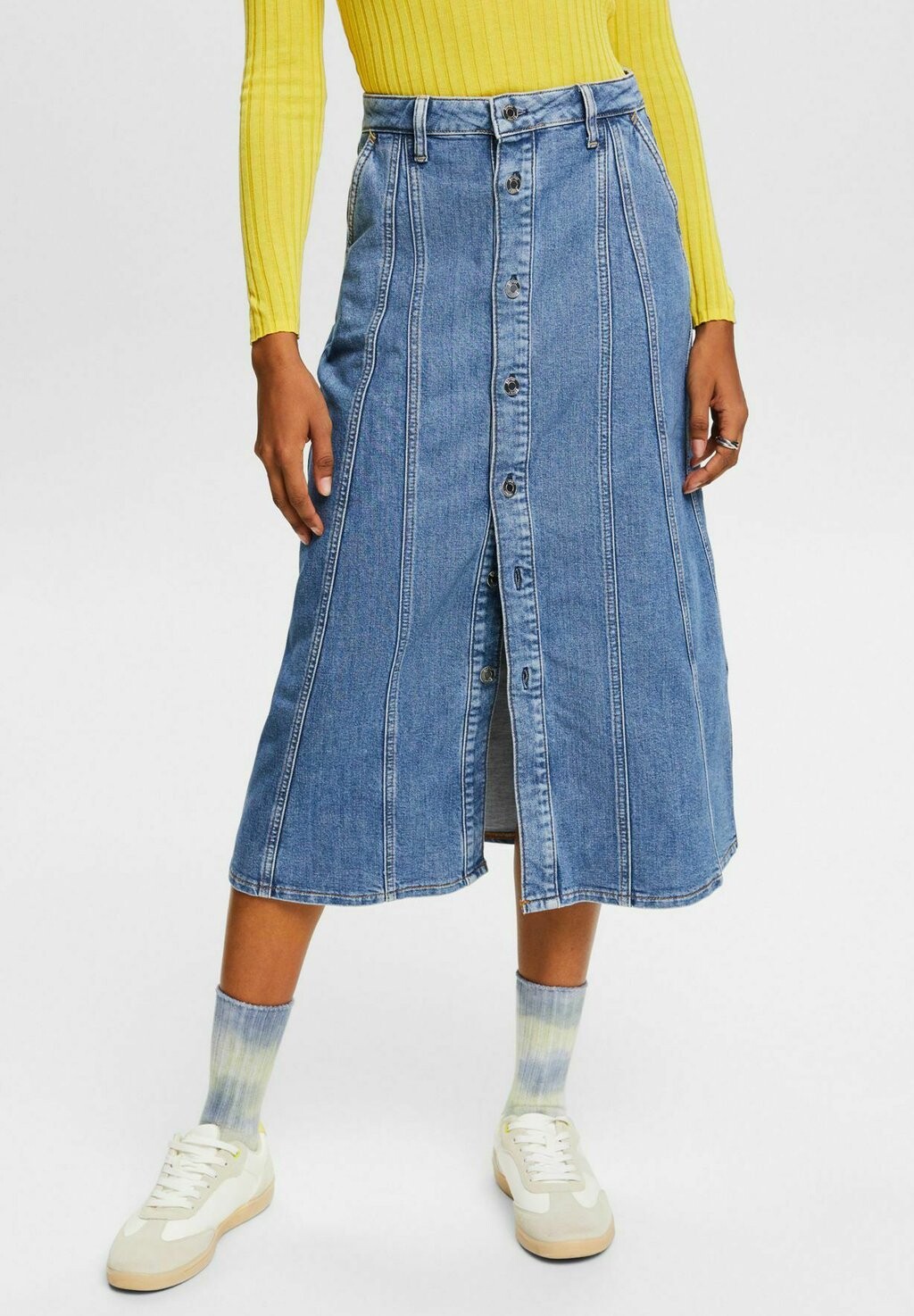 

Юбка А-силуэта IN MIDILÄNGE Esprit, цвет blue light wash