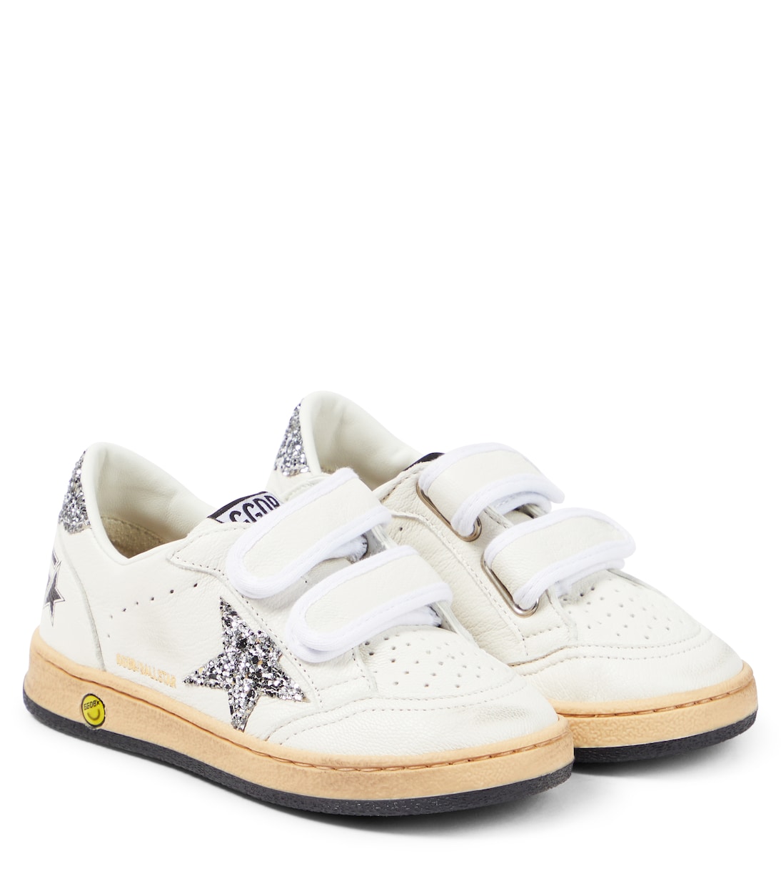 

Кроссовки Ball Star из кожи с блестками Golden Goose, белый