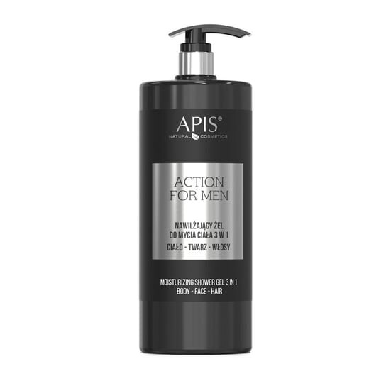 

Увлажняющий гель для мытья тела 3в1 1000мл Apis Action For Men, APIS Professional