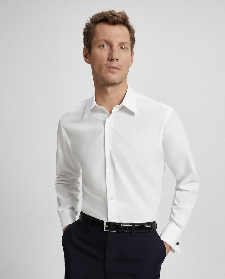 Мужская классическая рубашка стандартного кроя без утюга Emidio Tucci, белый рубашка из поплина с длинными рукавами 44 fr 50 rus белый