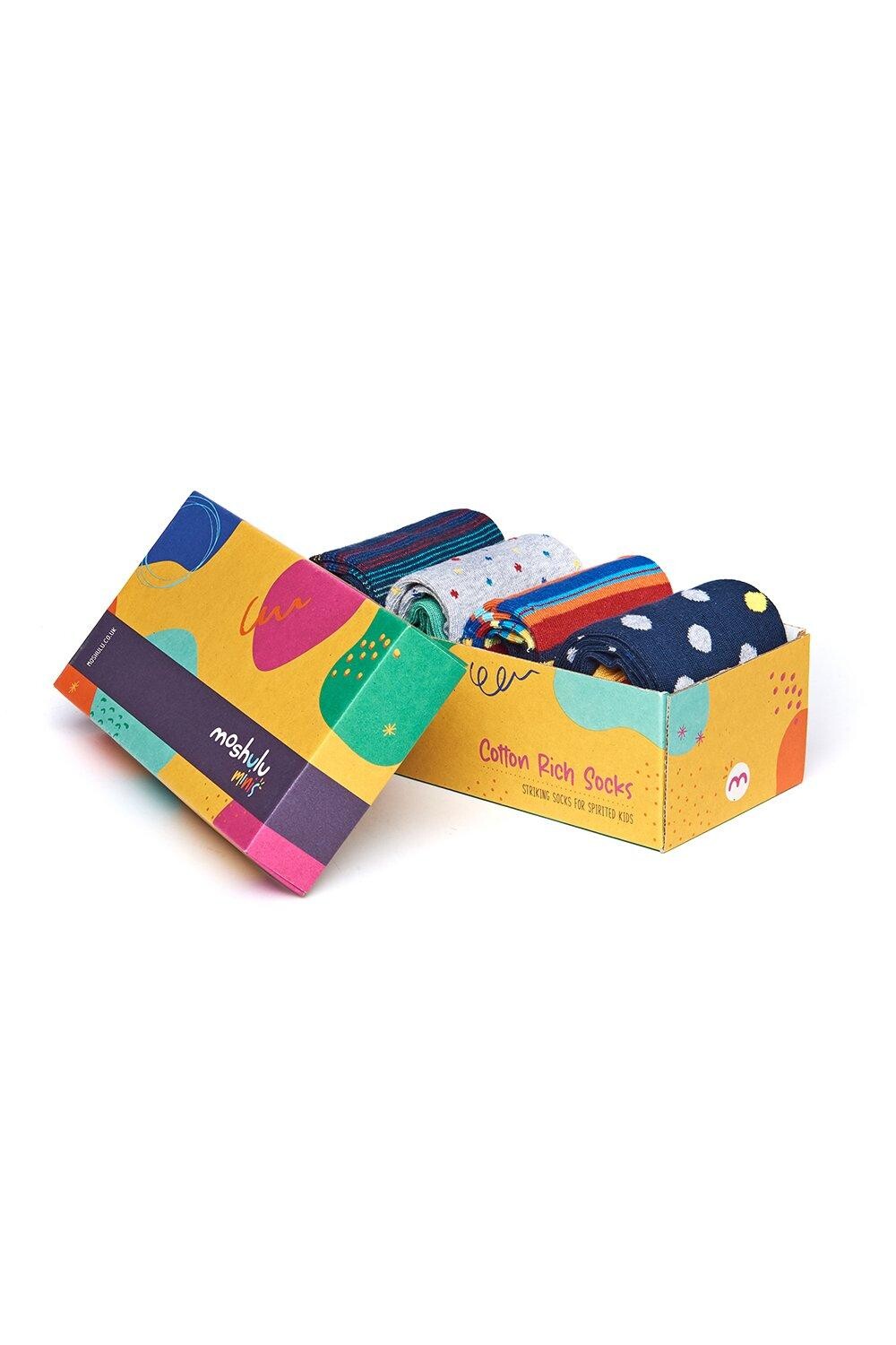 

Коробка носков Moppet Sock Box в полоску и пятна Moshulu, мультиколор