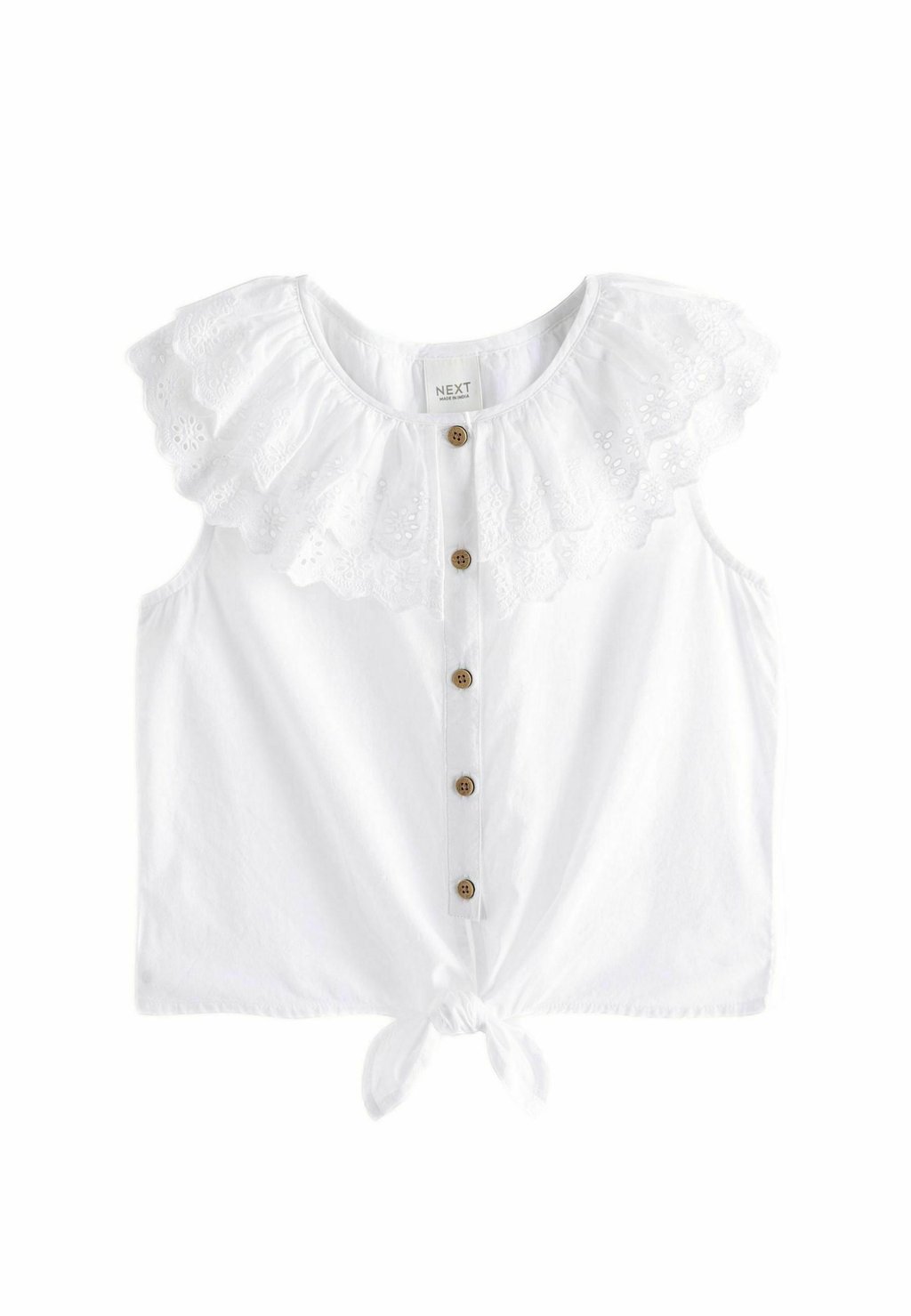 цена Блузка Tie-Front Regular Fit Next, цвет white broderie
