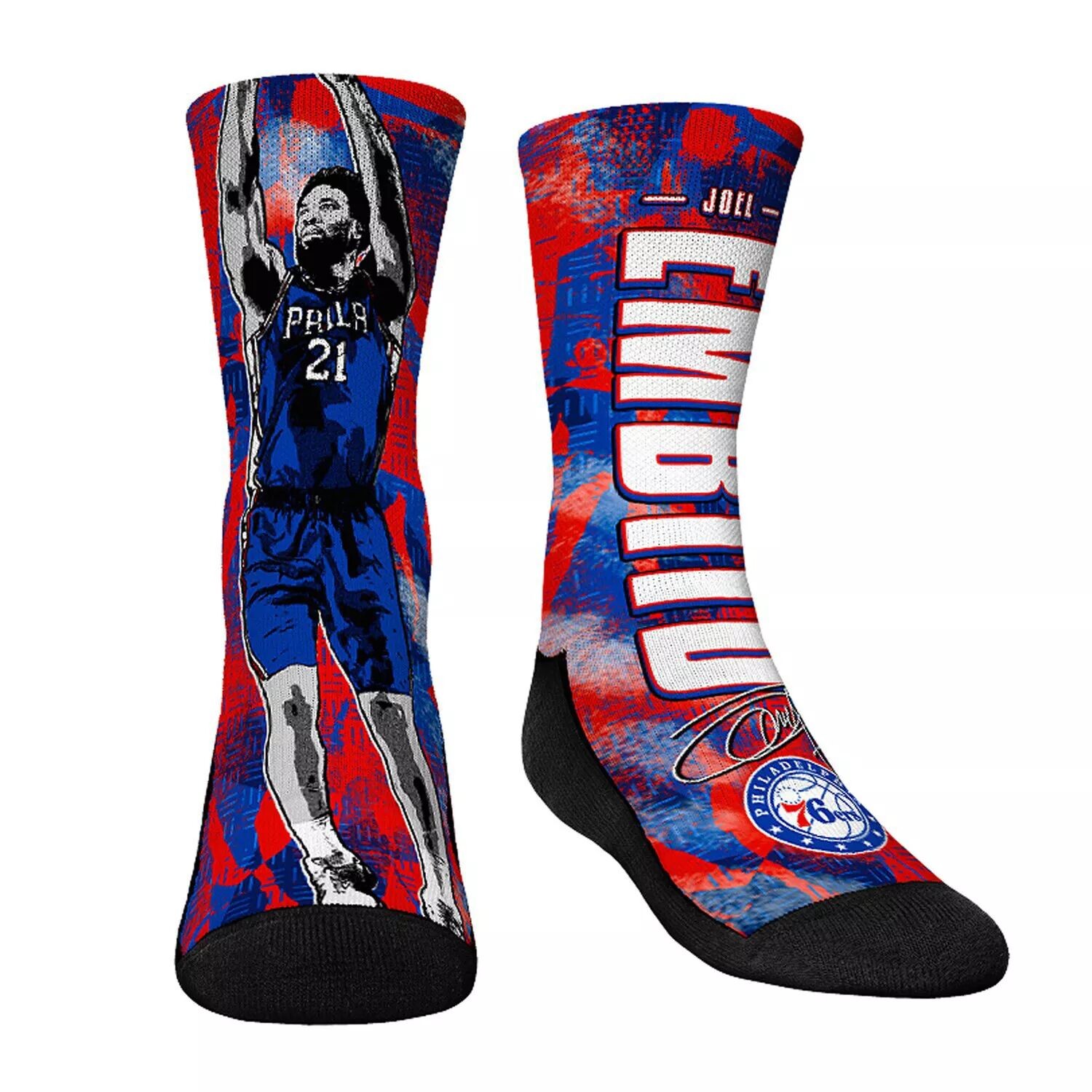 

Носки Youth Rock Em Джоэл Эмбиид Филадельфия 76ers Носки Big Player Crew Unbranded