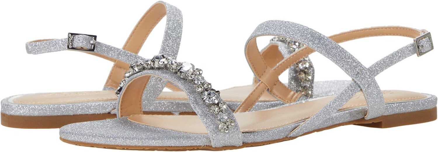 

Сандалии на плоской подошве Osmond Jewel Badgley Mischka, цвет Silver