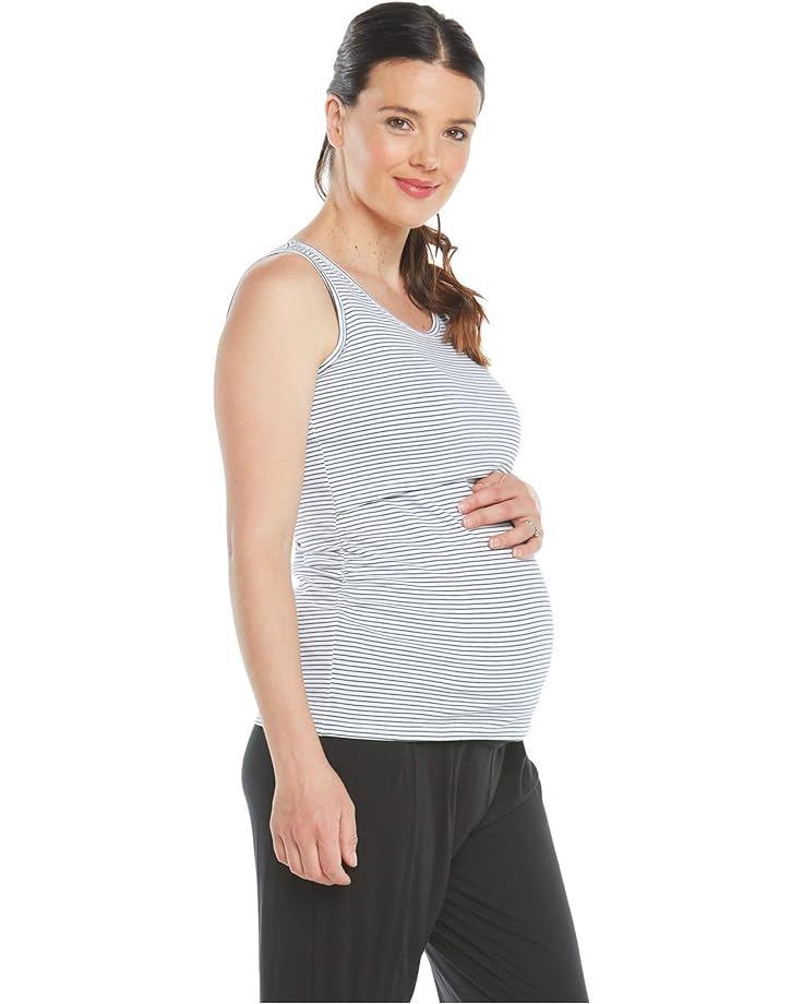 Топ Angel Maternity Maternity Nursing Tank Top, цвет Black/White Stripe