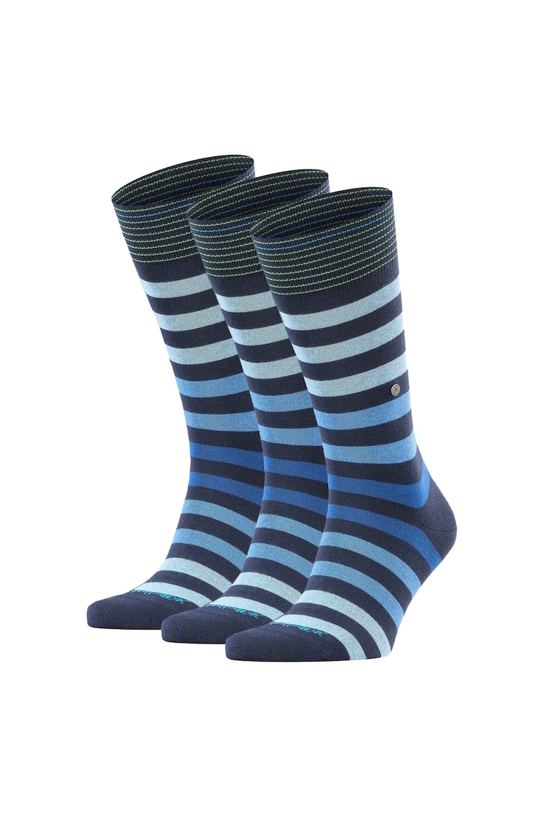 Длинные полосатые носки – 3 пары Burlington, синий носки женские 2 пары полосатые