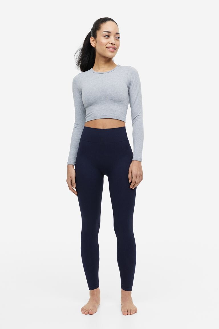 

Бесшовные спортивные леггинсы DryMove H&M