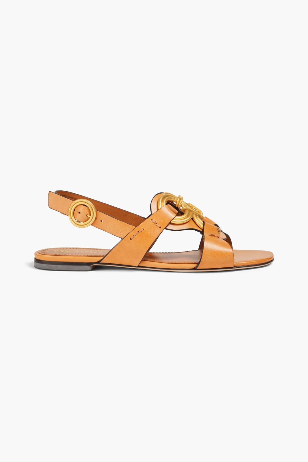 

Кожаные босоножки с пяткой на пятке Tory Burch, коричневый