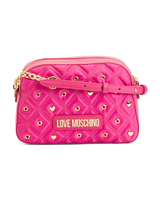 

Сумка для фотоаппарата с люверсами и ремешком через плечо Love Moschino, цвет Fuxia