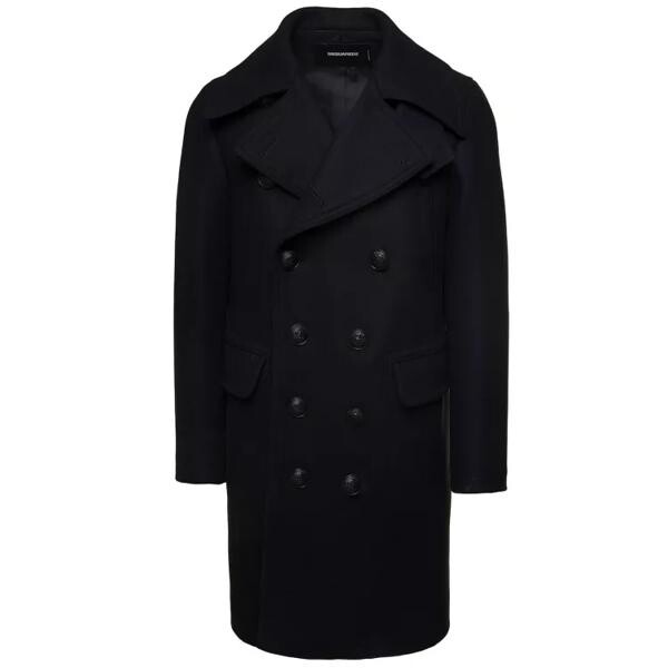 

Куртка coat with double-breasted fastening and bran Dsquared2, черный