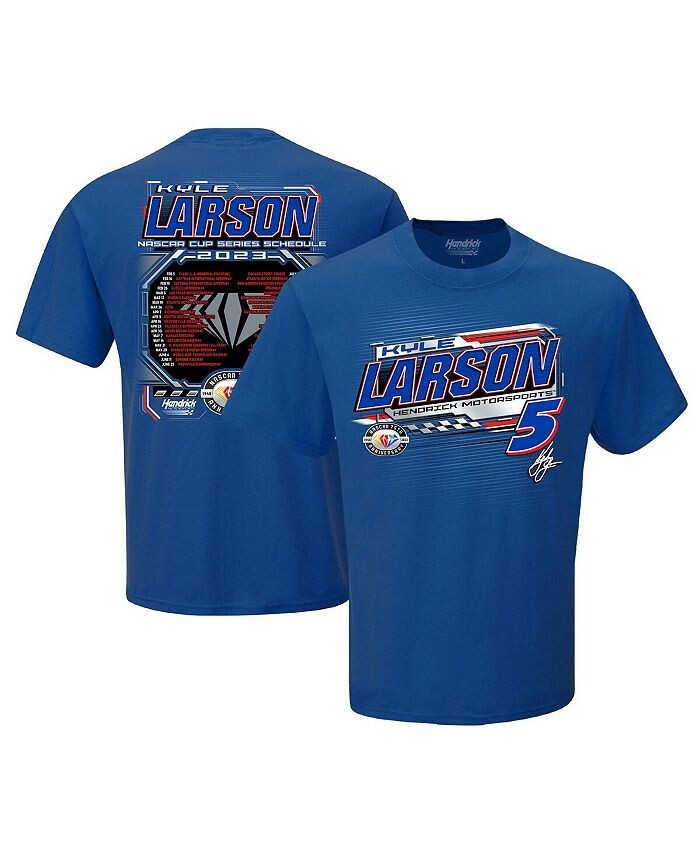 

Мужская футболка с расписанием турнира Royal Kyle Larson 2023 NASCAR Cup Series Hendrick Motorsports Team Collection, синий