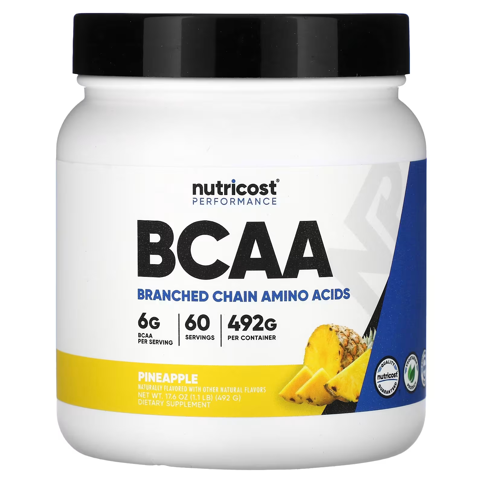 BCAA Nutricost Performance со вкусом ананаса, 492 г bcaa 7500 со вкусом ананаса 300 г порошок