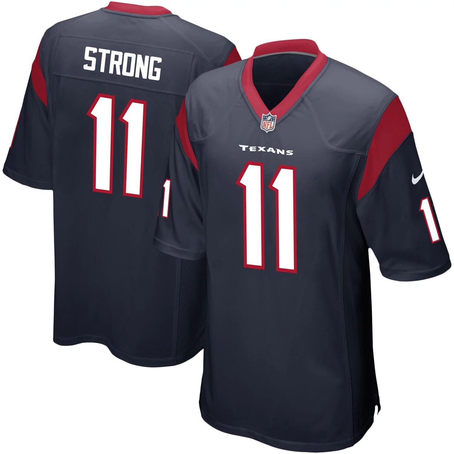 

Мужское игровое джерси Jaelen Strong Navy Houston Texans Game Nike