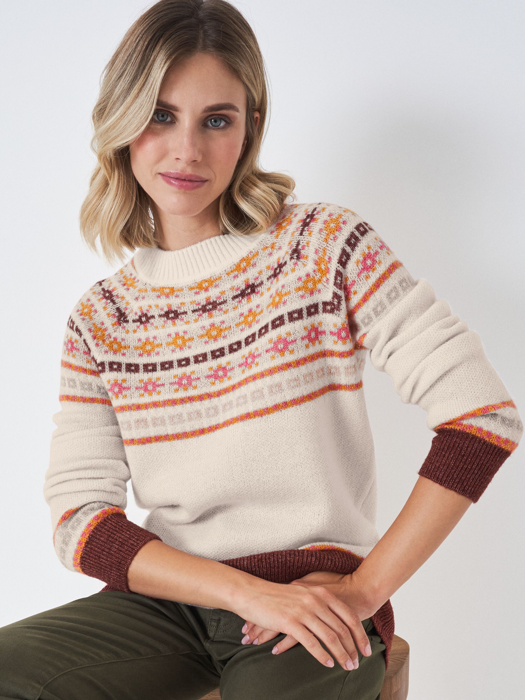 

Crew Clothing Джемпер Ida Fair Isle, белый