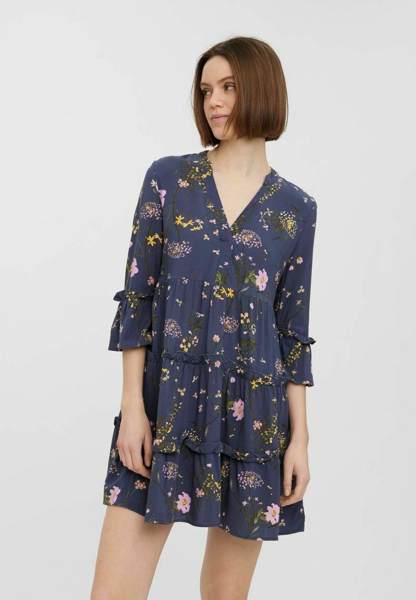 

Платье-рубашка Vero Moda, серо-голубой