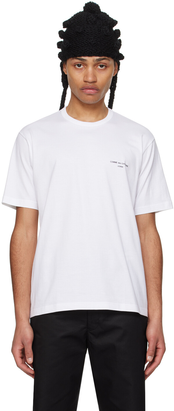 

Белая футболка с принтом Comme Des Garcons, цвет White