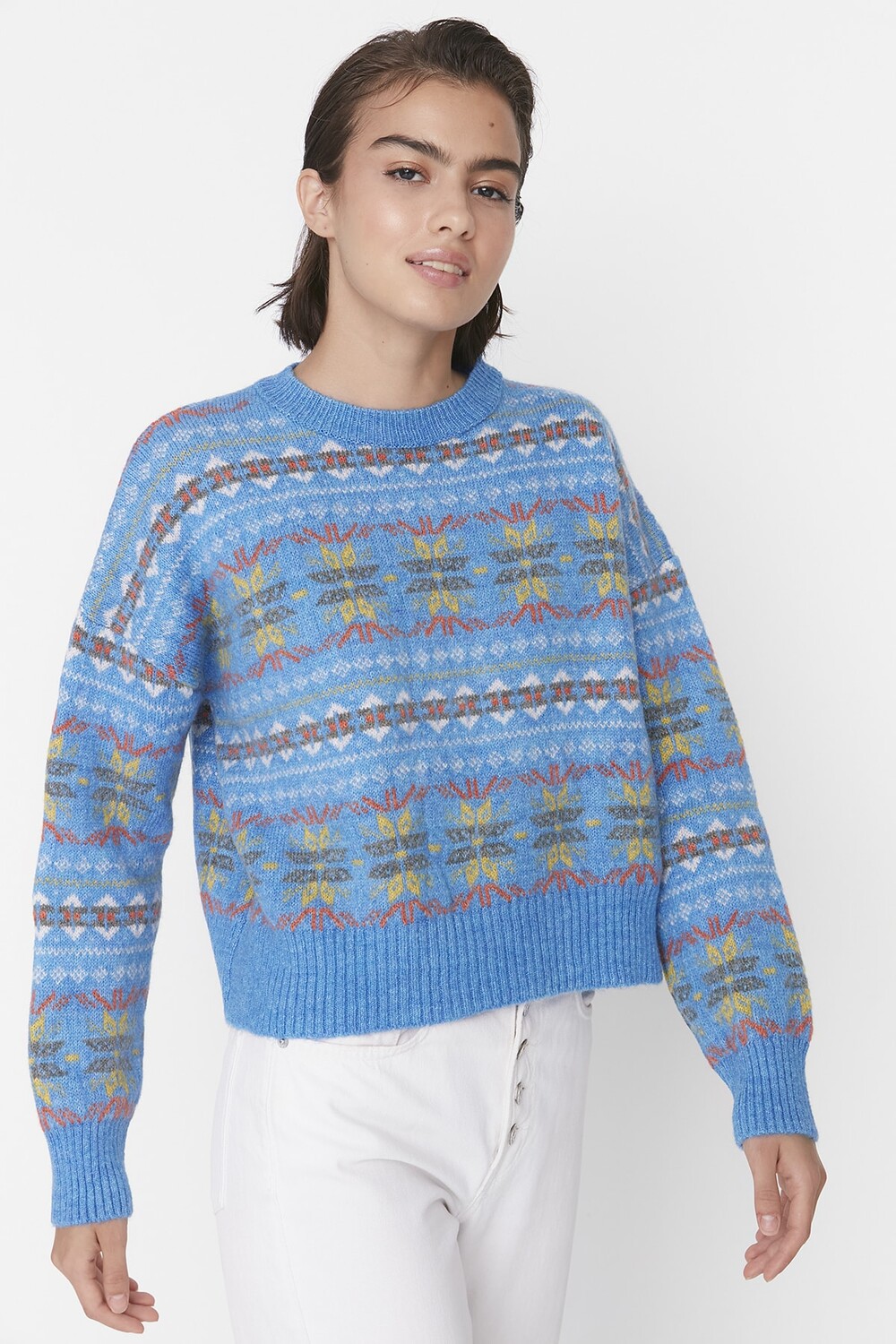 

Свитер - Синий - Oversize Trendyol
