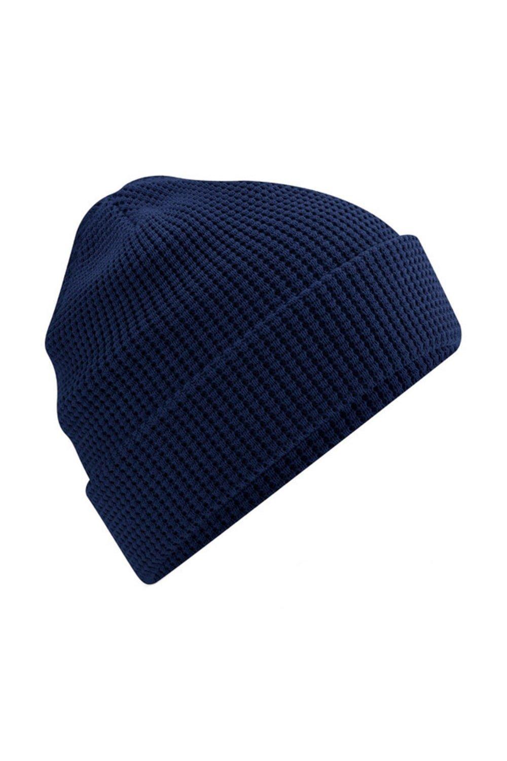 

Вафельная шапка из органического хлопка Beechfield, темно-синий