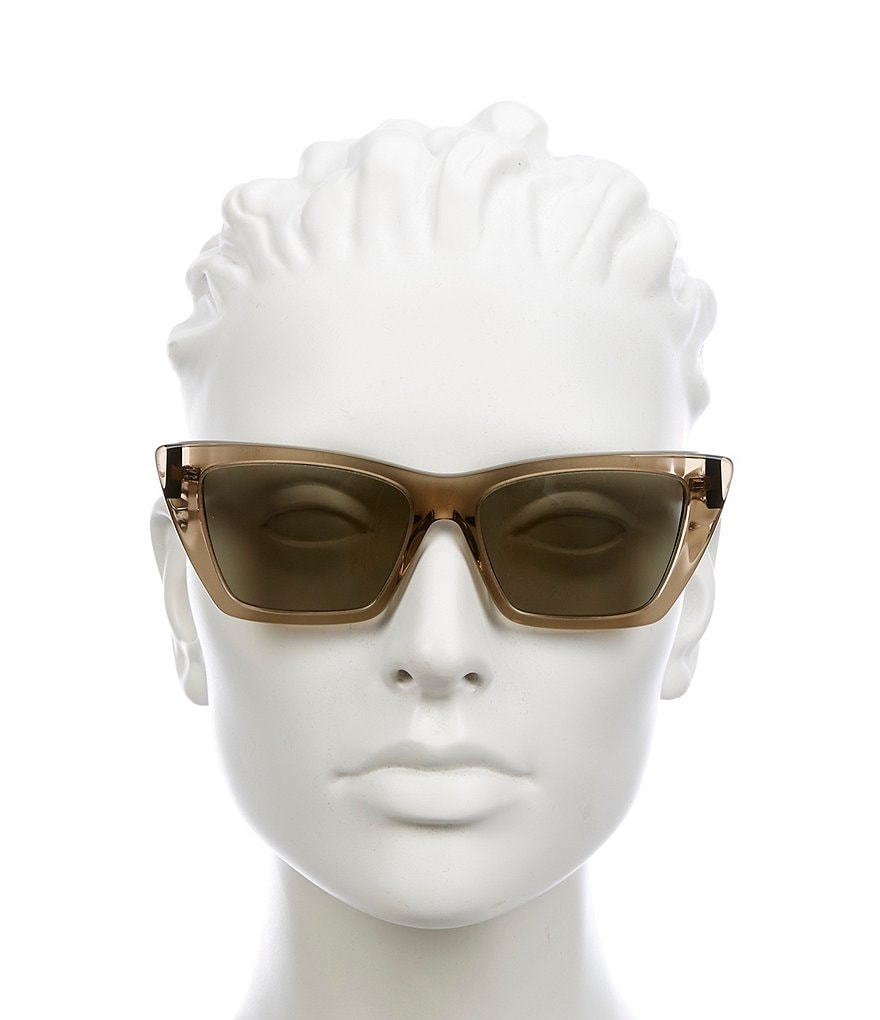 Saint Laurent женские SL 276 Mica New Wave 53 мм прозрачные солнцезащитные очки «кошачий глаз», коричневый