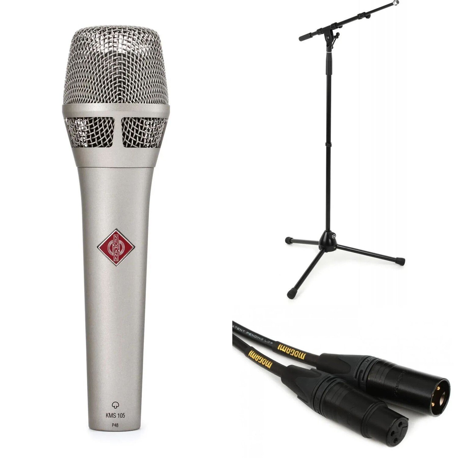 

Комплект микрофонов Neumann KMS 105 со стойкой и кабелем - никель