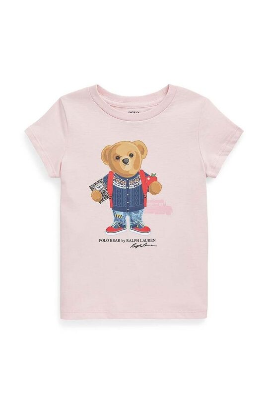 

Детская хлопковая футболка Polo Ralph Lauren, розовый