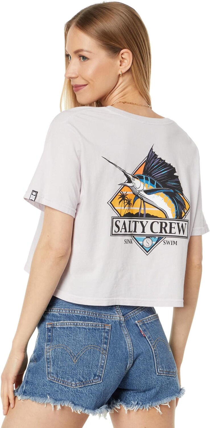 

Укороченная футболка-бойфренд Go Sailin Salty Crew, цвет Lavender Fog