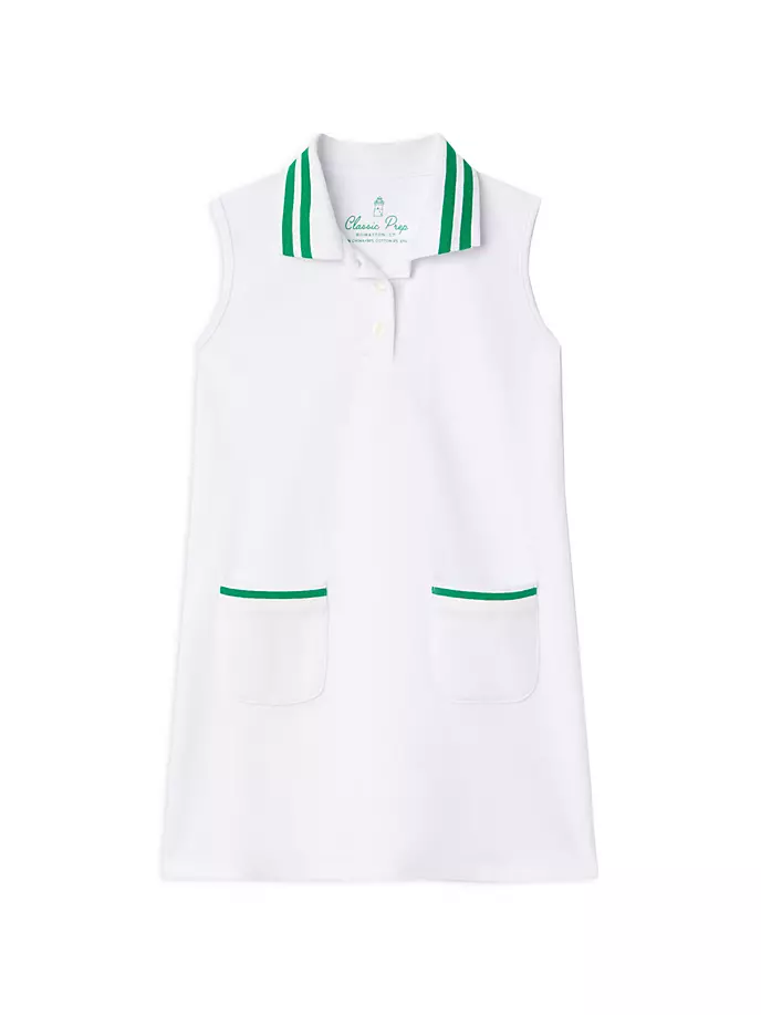 

Теннисное платье из пике Teagan для маленьких девочек и девочек Classic Prep, белый