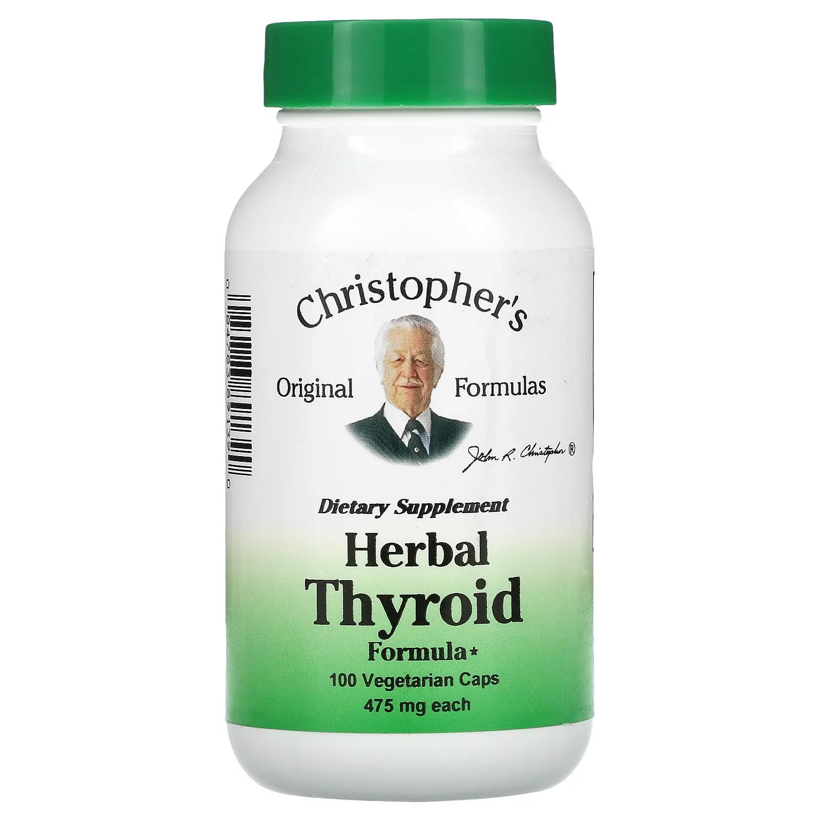 Christopher's Original Formulas Herbal Thyroid Formula 475 mg 100 Vegetarian Caps