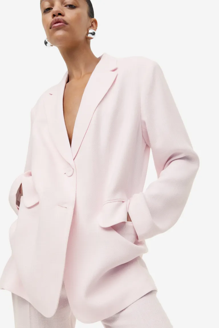 Объемная куртка H&M, розовый