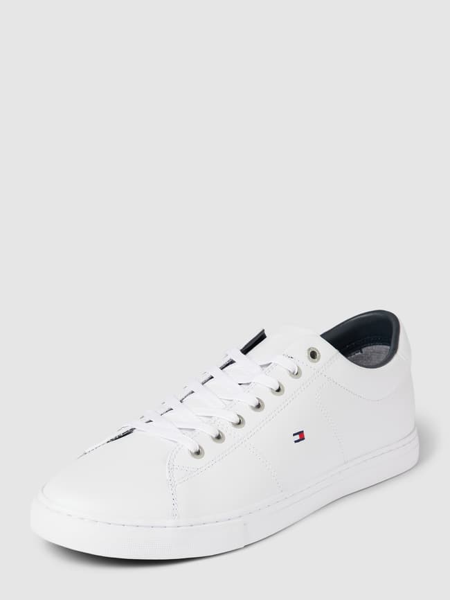 Кожаные кроссовки с лейблом, модель ESSENTIAL Tommy Hilfiger, белый
