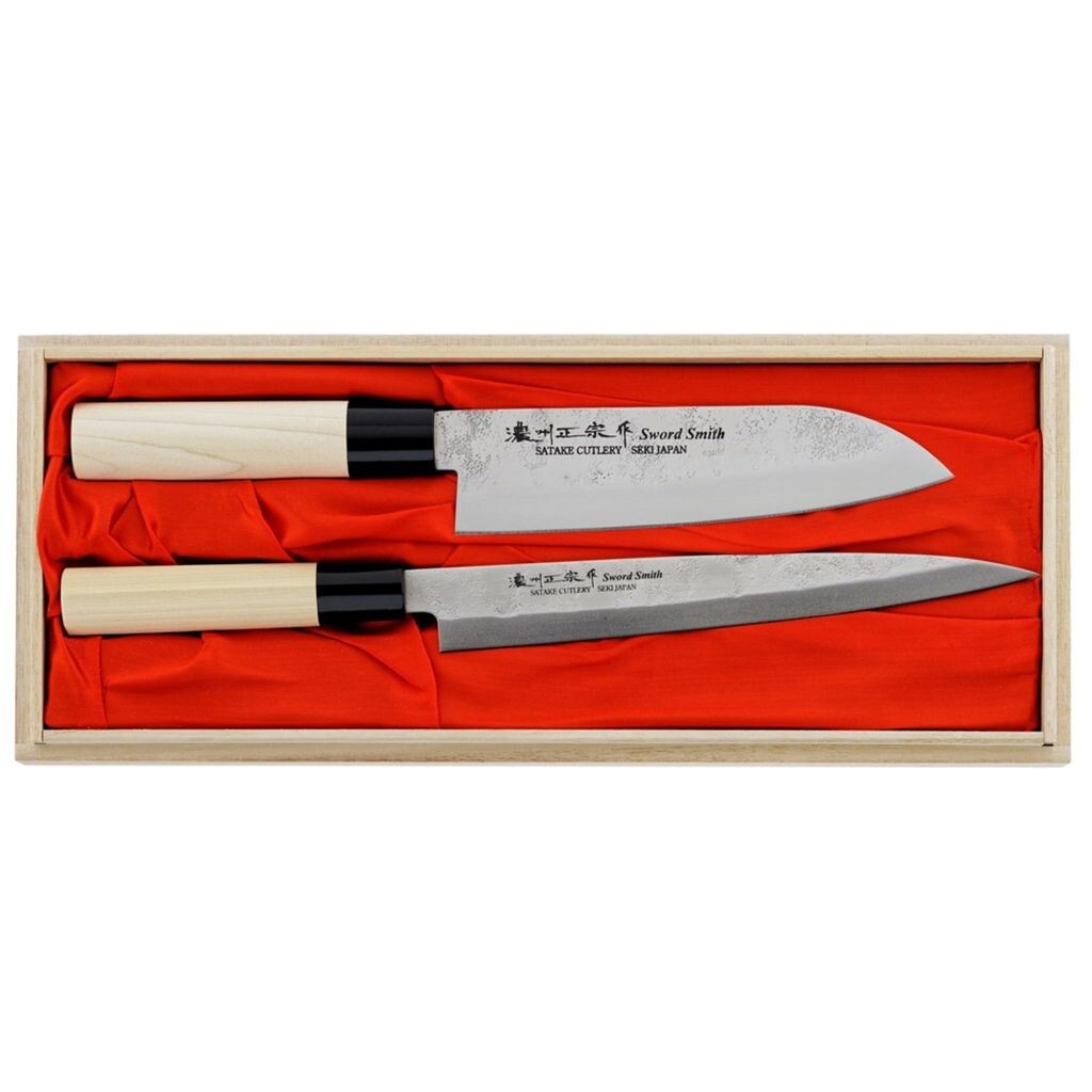 

Satake Nashiji Natural Набор из 2 ножей Santoku + Sashi HG8141W Satake Cutlery MFG.Co.,LTD, коричневый