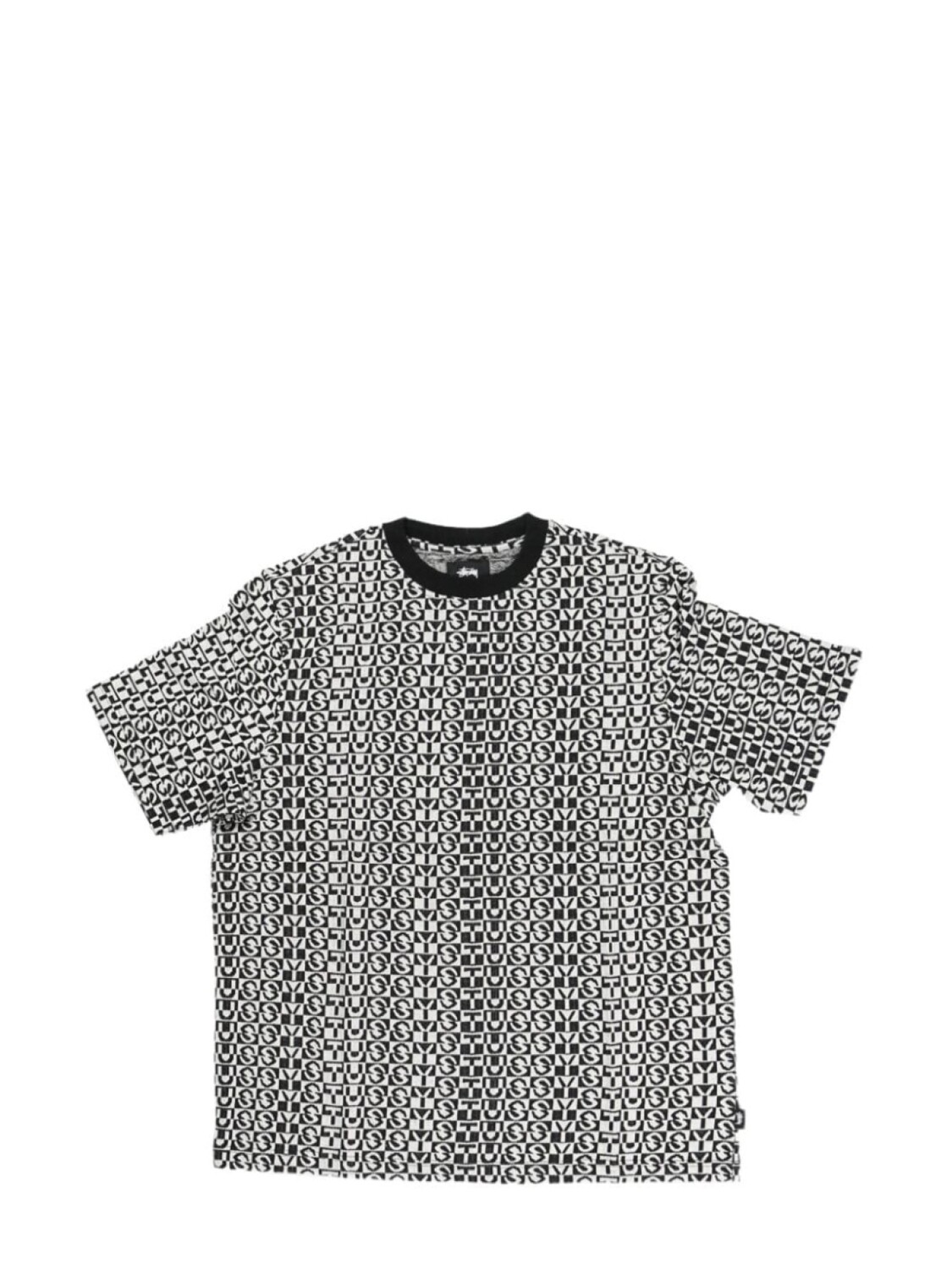 

Stüssy клетчатая футболка с круглым вырезом, черный