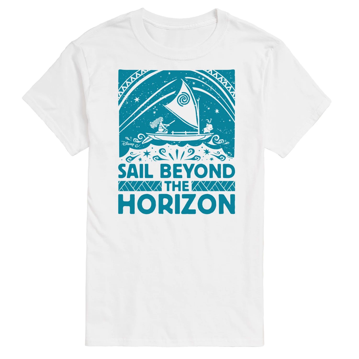 Футболка's Moana Big & Tall Sail Beyond The Horizon Disney, белый