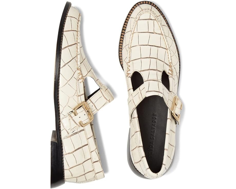 

Лоферы FREDA SALVADOR Wilde, цвет Vanilla Embossed Croc