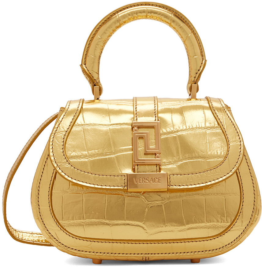 

Золотая мини-сумка Greca Goddess Versace, цвет Gold/Gold
