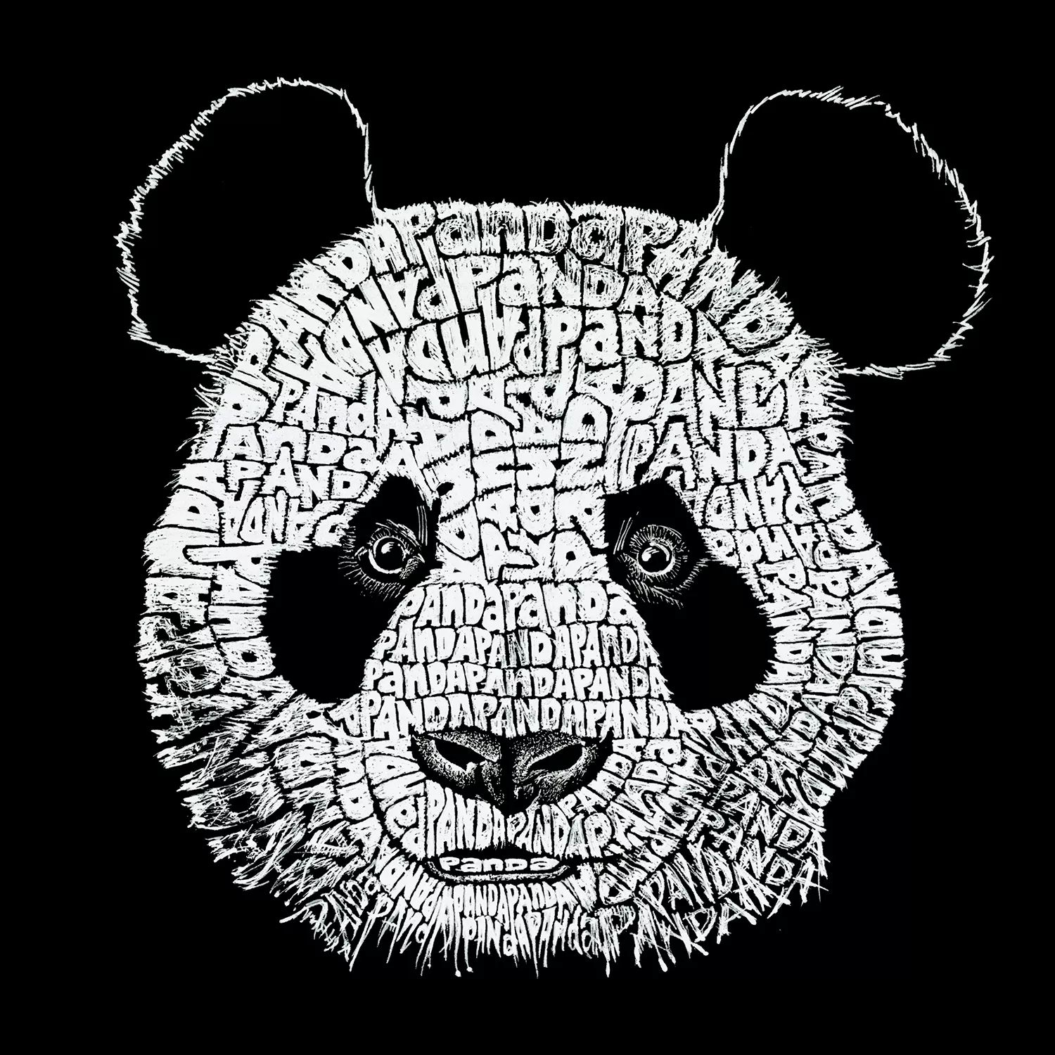 цена Панда — мужская футболка с длинным рукавом с надписью Word Art LA Pop Art