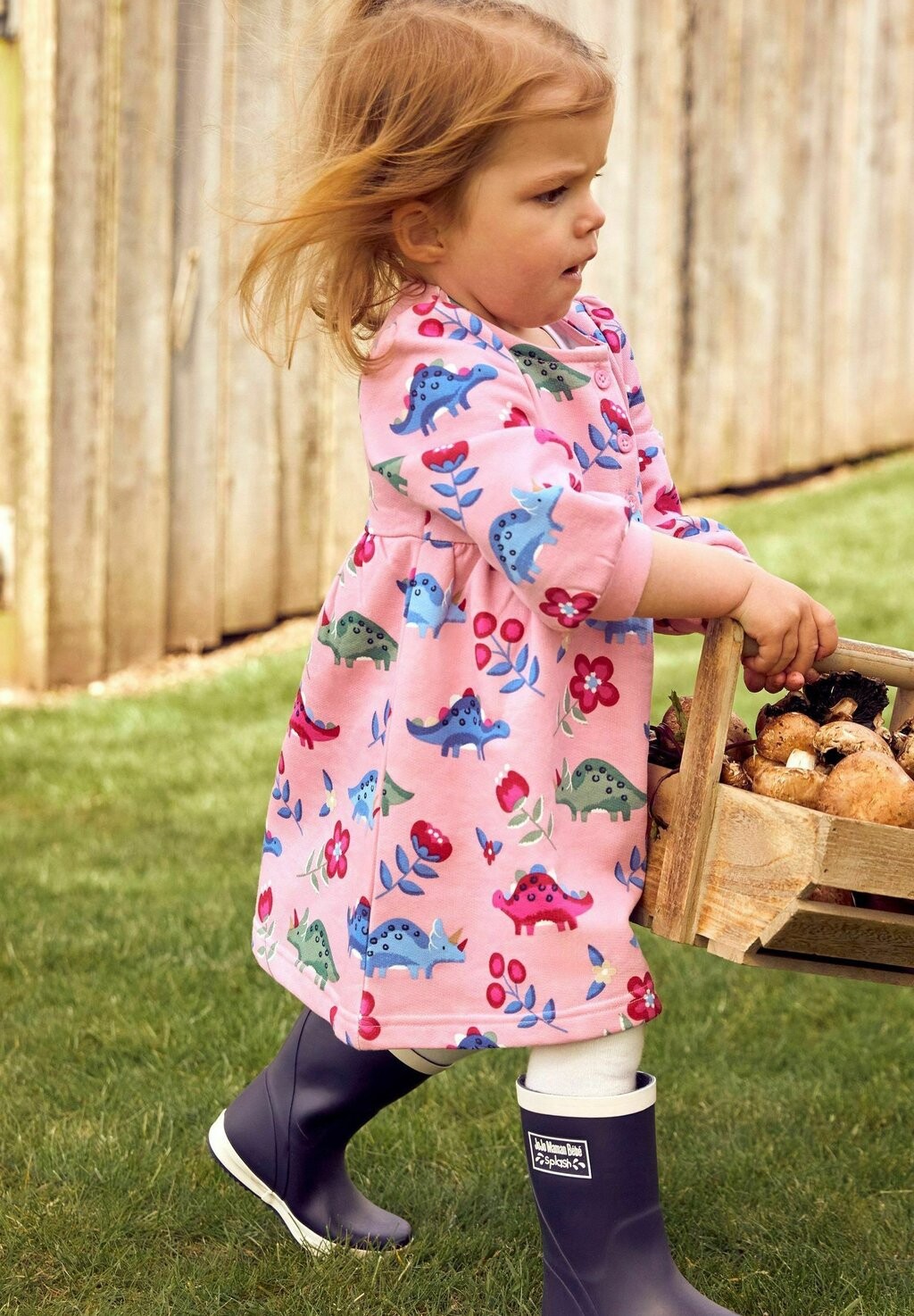 

Летнее платье Dino Print Button Front JoJo Maman Bébé, розовый