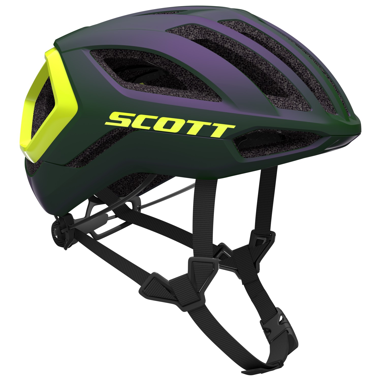 велосипедный шлем scott helmet arx plus ce цвет prism green purple Велосипедный шлем Scott Helmet Centric Plus (CE), цвет Prism Green/Radium Yellow