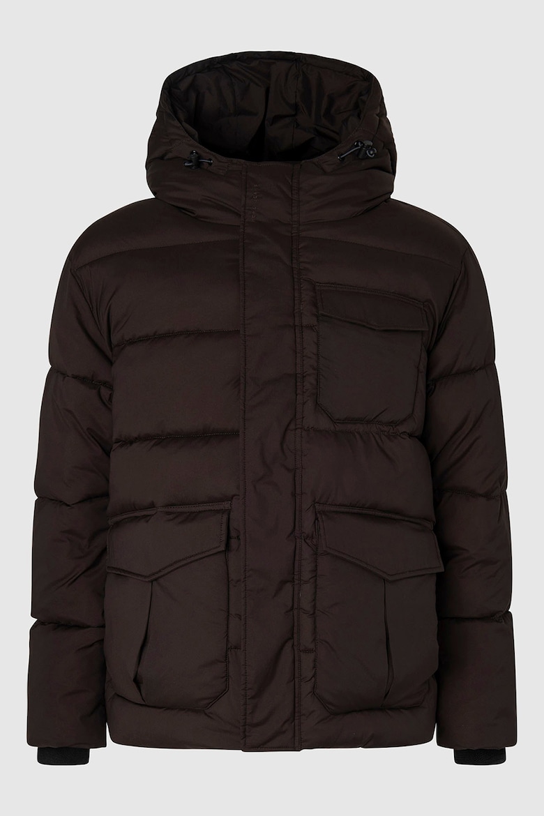 цена Утепленная зимняя куртка с капюшоном Pepe Jeans London, коричневый