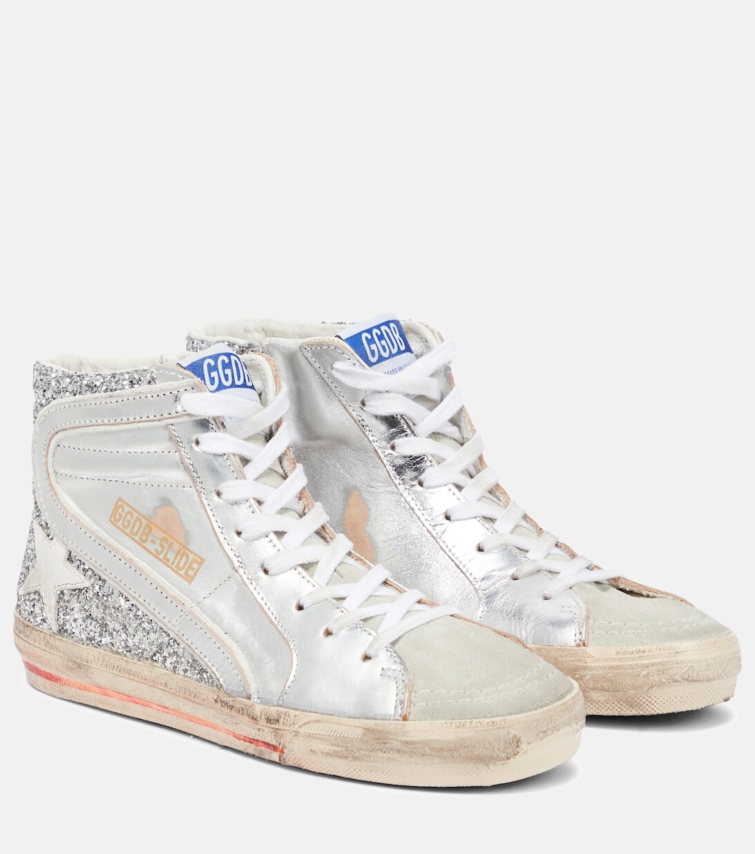 

Кеды с блестками Golden Goose, серебряный