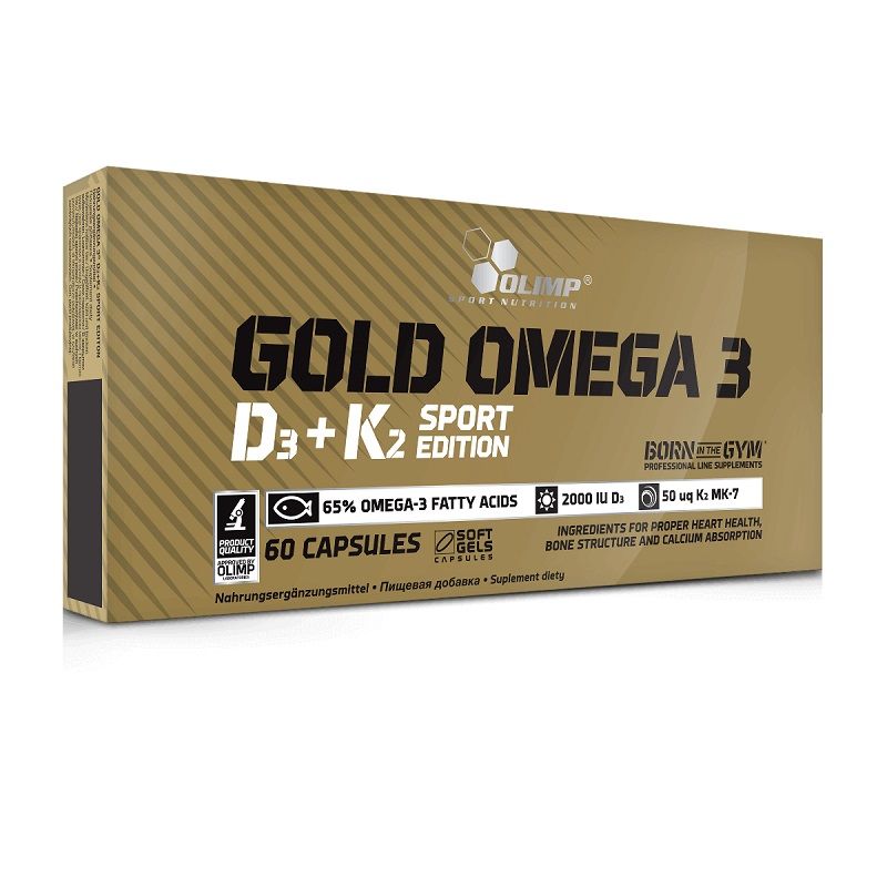 Olimp Gold Omega 3 D3 + K2 Sport Edition омега-3 жирные кислоты с витамином D3 и K2, 60 шт. цена и фото