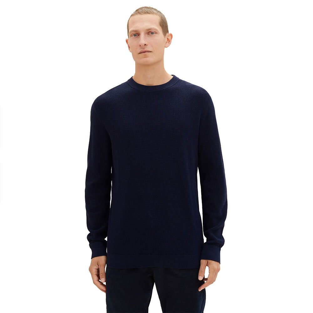 

Свитер Tom Tailor 1038612 Structured Knit Crew Neck, синий