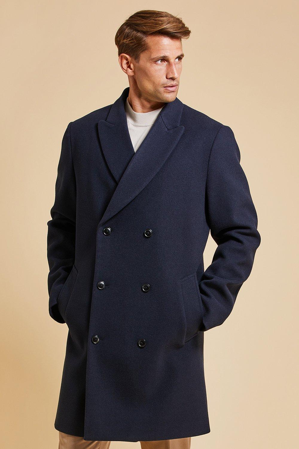 Двубортное пальто строгого кроя 'Aberdonia' Threadbare, синий