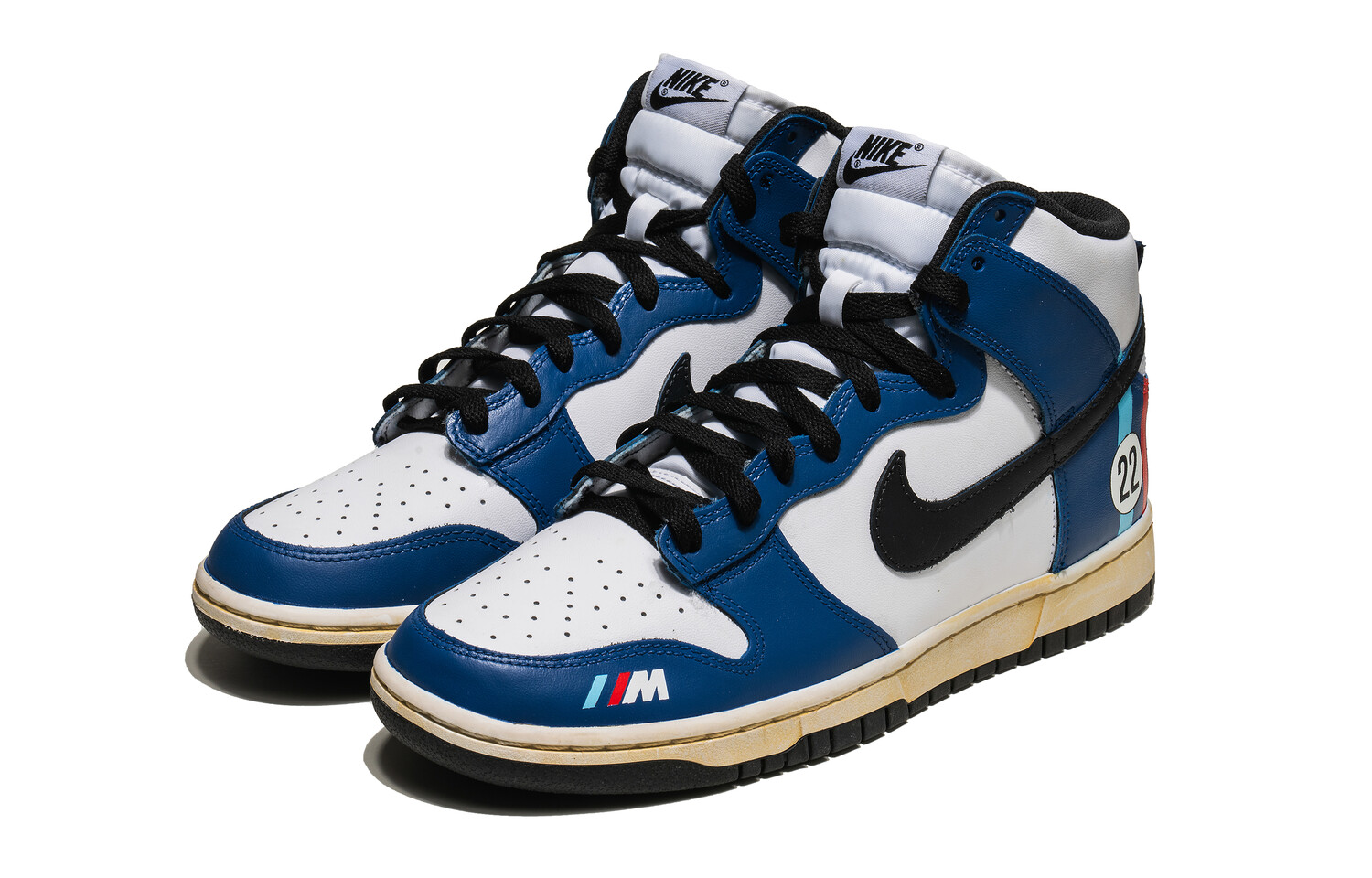 

Кроссовки Nike Dunk High Skateboarding Shoes Men High-top White/Royal Blue/Fern Green, синий/белый