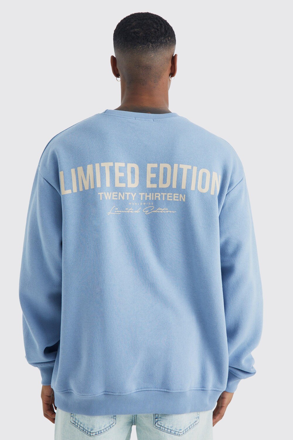 

Свитшот оверсайз, limited edition, с текстовым принтом Boohoo, синий