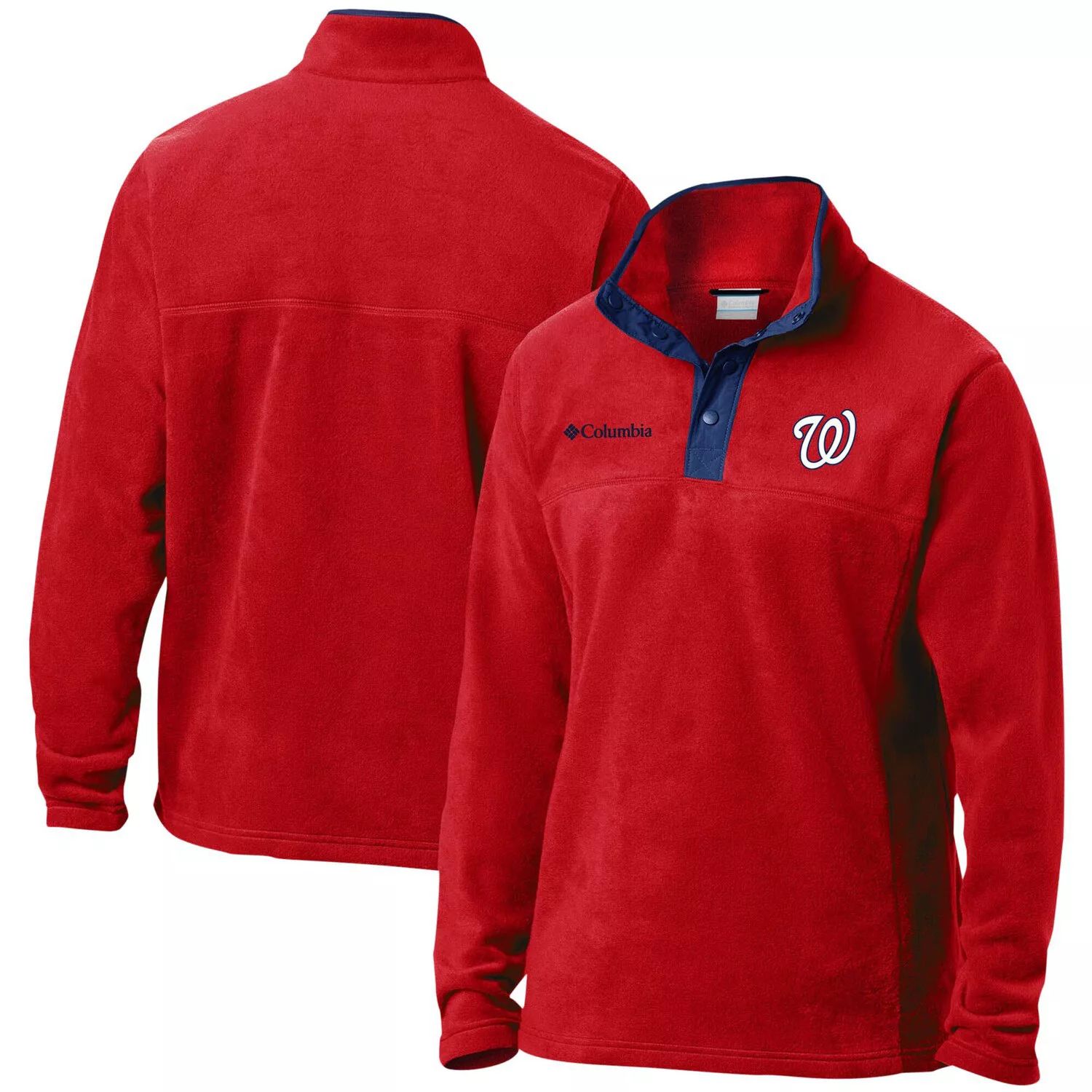 

Мужская куртка Columbia Red Washington Nationals Steens Mountain с полукнопками