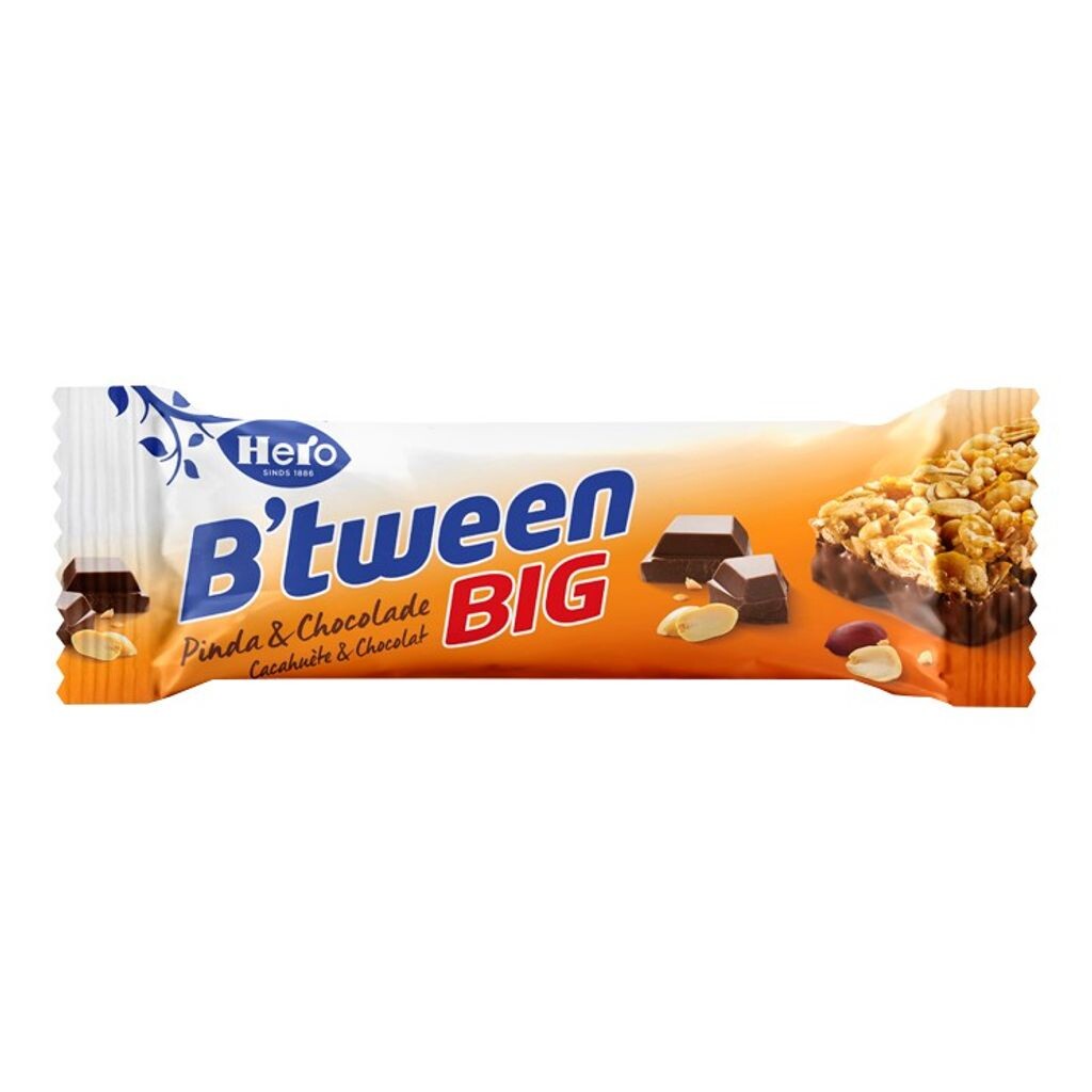 

Hero In Between Muesli Батончики с арахисом и молочным шоколадом 24 батончика по 50 грамм