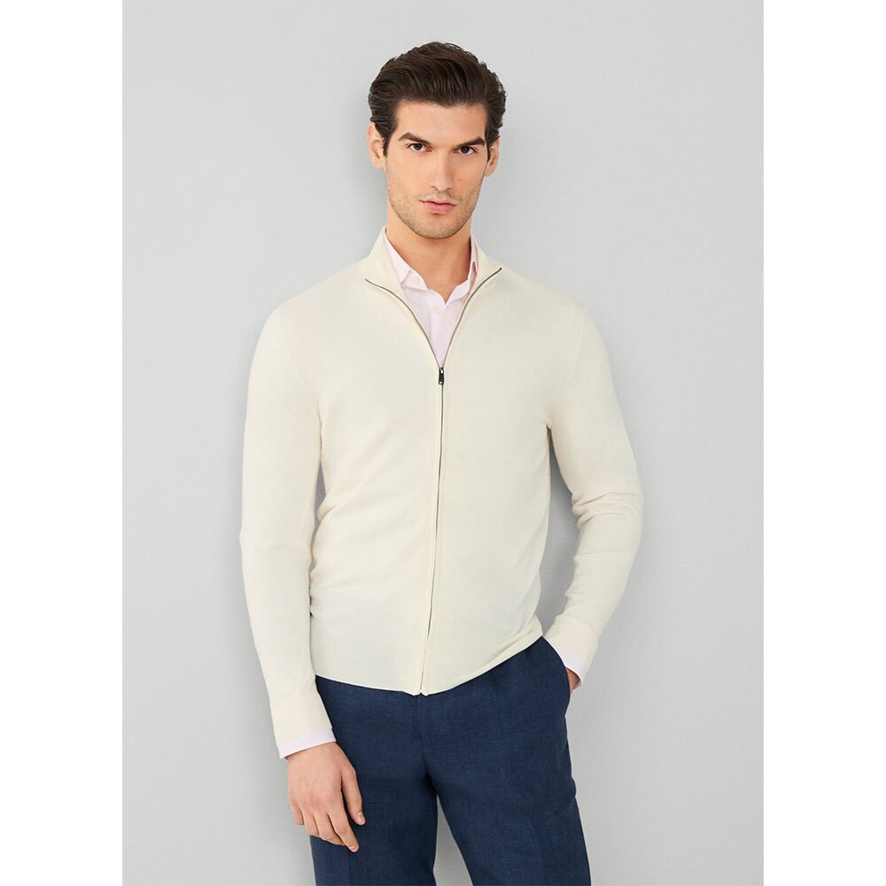 

Свитер Hackett Gmd Merino Silk Full Zip, бежевый