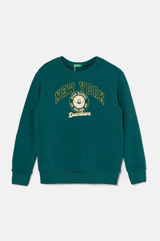 

Детская хлопковая толстовка United Colors of Benetton, зеленый