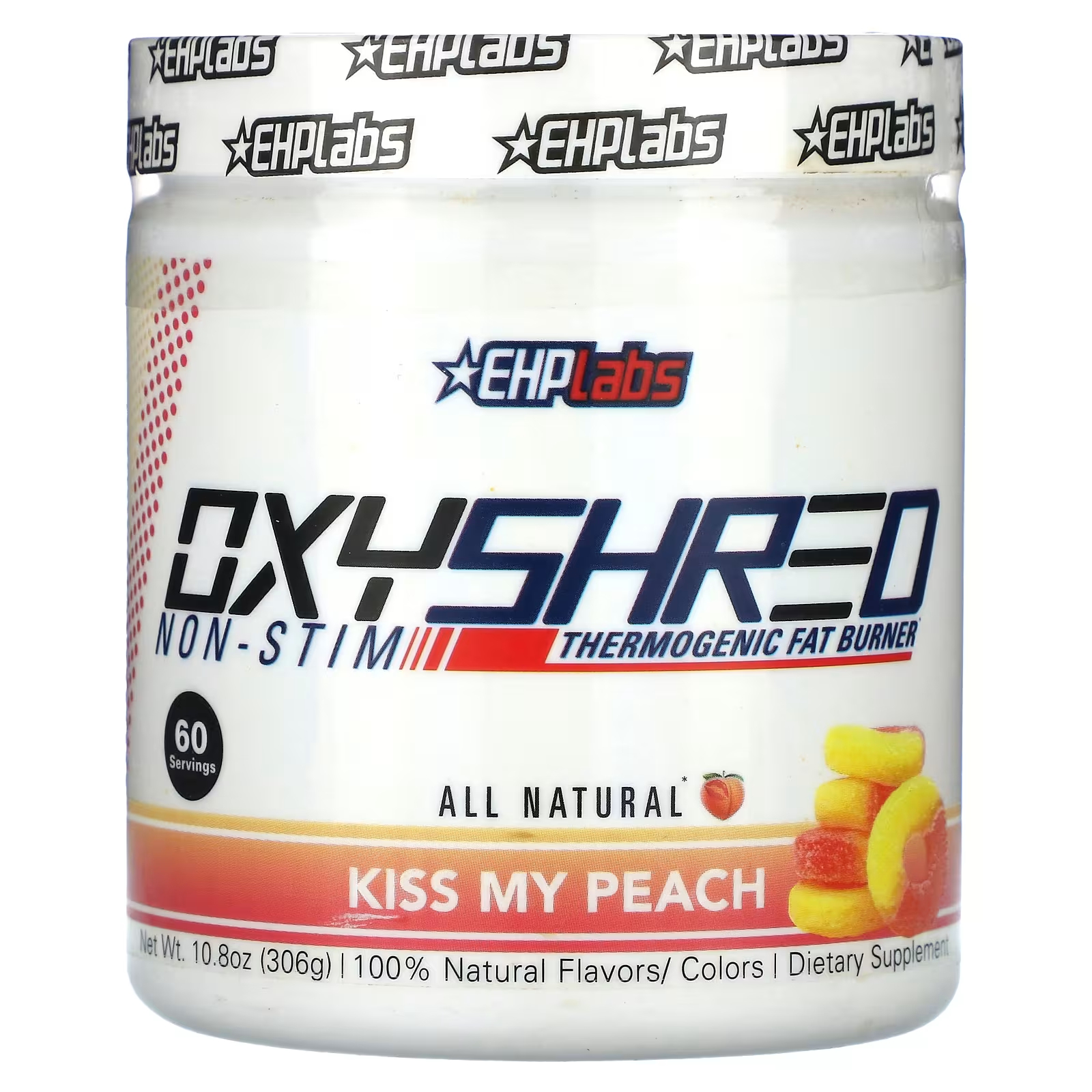 Сжигатель жира термогенный EHPlabs OxyShred Kiss My Peach без стимуляции, 306 г сжигатель жира термогенный ehplabs oxyshred с малиной 318 г